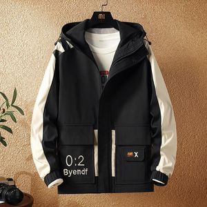 Kurtki męskie Japonia Style Większy kieszonkowy czarny khaki 2022 Wiosenna jesienna kurtka męska ubrania bombowce streetwearu plus azjatyckie ponadwymiarowe 4xlmen