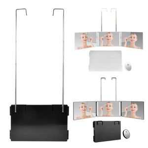 Compact Mirrors Illuminated Wall-mounted 3-way Makeup Shaving Mirror With Height Adjustable Telescoping Hooks And 10X Magnification MirrorCo