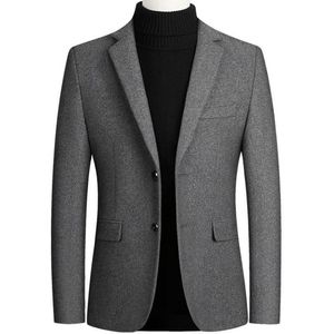 Men's Suits & Blazers Men Wool Blazer Business Casual Slim Fit Party/Wedding Dress Woolen Jackets Terno MasculinoMen's