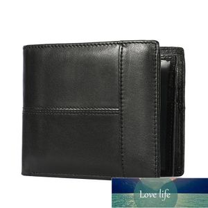 Vintage Steady Men's Vintage Leather Wallet Thin Cowhide Business Anti Theft Card Wallet