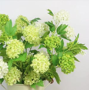 Snöboll blomma faux blommig europeisk hortensia amerikanska simulering snöbollar blomma vit grön hög kvalitet vardagsrum modell dekoration falska blommor