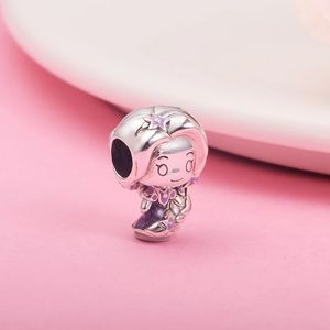 Autentici perline in argento sterling 925 con ciondoli principessa dai capelli lunghi adatti braccialetti gioielli stile europeo Pandora collana regalo fai da te per le donne 799498C01