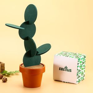 Heat Insulation Pad Table Decoration Kitchen Accessories Cute Creative Coaster Mat Cactus Potted Plants Shape Cup Mat H128