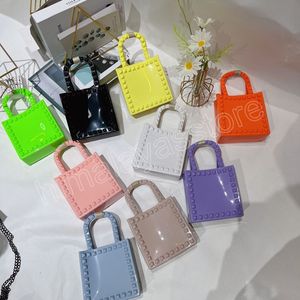 Kids Mini Clutch Bag لطيف حلوى PVC محفظة Jelly للفتيات عملة محفظة النساء حقائب اليد