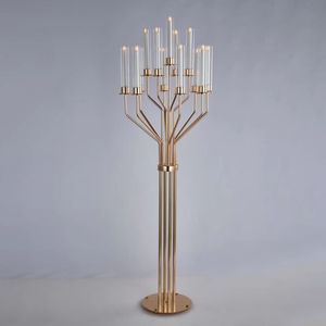 decoration 8 arms gold candelabra for wedding table centerpieces Metal Candle Holder imake160