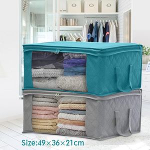 Clothing & Wardrobe Storage Pcs 49 36 21cm Non-woven Foldable Bag Organizers Dust-proof For Clothes Quilts Closets Household SuppliesClothin