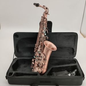 Retro E-flat professionell altsaxofon fosforbrons guldpläterad europeisk antik borstad hantverk Altsax jazzinstrument