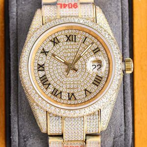 Full Diamond Watch Mens Automatyczne zegarki mechaniczne 40 mm Business Wristwatches wykonane z 904L ze stali nierdzewnej zegarek na rękę Montre de Luxe