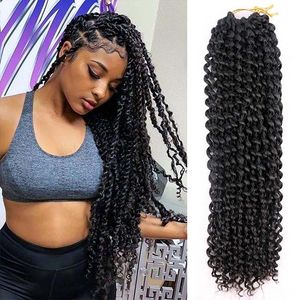 Pre looped Ombre Passion Twist Crochet Treccia Capelli 18 pollici Onda d'acqua