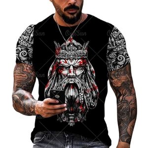 Символ викинга татуировка Raven 3D Print Men Tshirts Harajuku Fashion Fashion Fortemard Fit Summer Loose Streetwear Unisex Tops Tee 220607