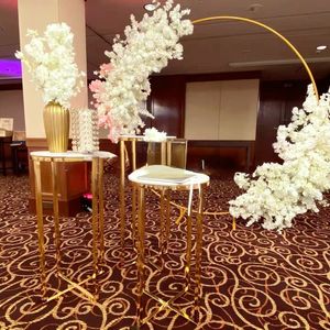 Wedding Decoration Circle Flower Arch Balloons Garlands Rack Grand Event Home Backdrops Birthday Party Baptism Feast Dessert Table Cake Food Drinks Holder