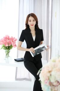 Plus Größe 4XL Formale Professionelle Business Frauen Anzüge Mit Jacken Und Hosen Hosen Sets Sommer Blazer Outfits Für Damen Frauen Zwei Pi