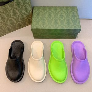 Designer Damsandaler Herrtofflor Slide Lyx Godis Färg Platta Högklackat Gummitofflor Jelly Skor Flip Flops Slides Utomhus Beach Shoe Heatshoes 35-44