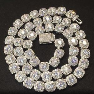 ECED Out Tennis Chain Halsketten Mode Herren Hip Hop Halskette Juwely 9mm Quadrat Diamant Fels Süßigkeiten Goldketten Halskette