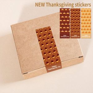 Gift Wrap 30pcs Thanksgiving Packing Stickers Seal Labels Business Box Sealing Cake Pumpkin Package Sticker Label 90x30mmGift