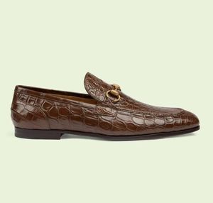 Män hästbitar affärslägenheter klänning Oxfords skor gentleman loafer äkta läder hästbit Promenad Lyxig Designer Loafers Herrmockasiner Fest Bröllop