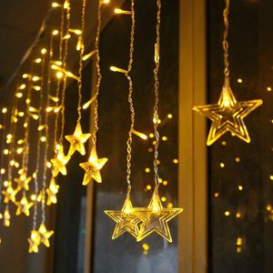 3,5m estrelas Luzes de fada Fairy Curtain Lights Decorações para ornamentos de Natal em casa Ano Novo Garland Home ao ar livre Decor 201027