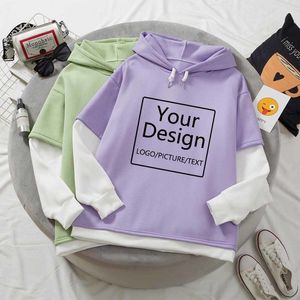 DIY Print Design Hoodie Custom s für Frauen Hip Hop Streetwear Unisex Sweatshirts Einfarbig Übergroßen 220722