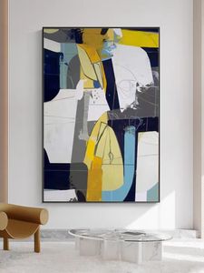 Простой цвет современный абстрактный геометрическая картина на холсте 100% ручной настенной стены искусство домашнее декор картинки для гостиной 629