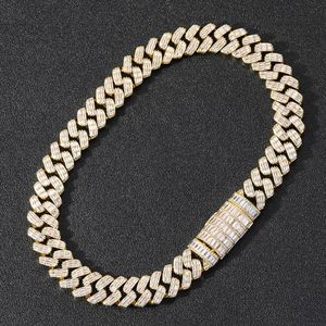 Men Hip Hop Necklace Cuban Chain 16/18/20/22/24inch Cubic Chain 17mm Zirconia Stone Necklaces Men's 7/8/9inch Bracelets 14K Real Gold Plating HipHop Bling Chains Bracelet