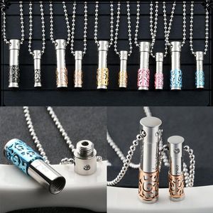 Pendant Necklaces Lovers' Fashion Vintage Stainless Steel Chain Ash Holder Perfume Box Memorial Cremation Urn Necklace GiftsPendant NePe