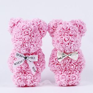 Dekorativa blommor kransar släpper 25/35 cm rosvåld björn konstgjorda för kvinnor valentiner bröllop julklappbox hem dekorekorativ