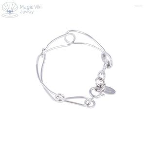 Link Chain Silver Metal Minimalist Cold Wind Gender FREE BRACELET Japan And South Korea Simple Minority Design Fawn22