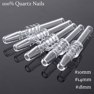 Whoesale 100% Quartz Nails Fumando acessórios de 10 mm 14mm 18mm de junto masculino para mini -néctar coletor Banger unha Dicas de quartzo dab palha gqb19