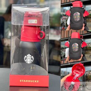 Wholesale starbucks black cup with straw for sale - Group buy Starbucks Halloween cup chef Halloween Black Cat double headed thermos cup straw cup outdoor portable leak proof