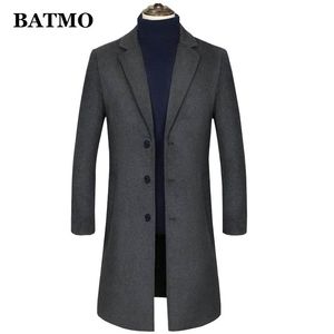 BATMO NEW ARRING WINTER High Quality Wool Thicked Casuare Long Trench Coat Men S冬の温かいコートプラスサイズm 1880 LJ201110