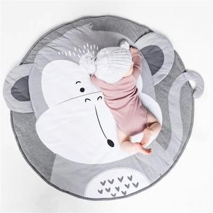 Cartoon Animal Baby Mate Toys Kids Rug Игра в коврик для ползая одеяло хлопковое круглое ковры ковры коврик для декора детской комнаты 210402
