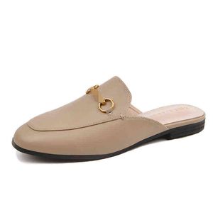 Frauen Hausschuhe Damen 2022 Neue Baotou Bantuo Schuhe Damen Sommer Externe Sandalen Gemästet Verbreitert Netto Rot Britischen Muller Flip Flops 220622