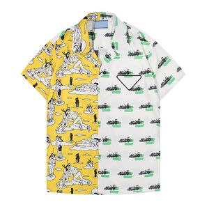 2022 Tasarımcı Erkek Mektup Baskı Elbise Gömlek Yüksek Kalite Streç Yumuşak Rahat Moda İlkbahar Yaz Şort Kol Giyim Boyutu M-XXXXL