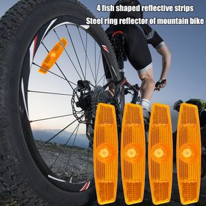 Mountain Bike Lights Spoke Reflector Fish-shaped Steel Rim Spoke-Reflectors Bicycle Wheel Rim Reflective Light Cycling Parts