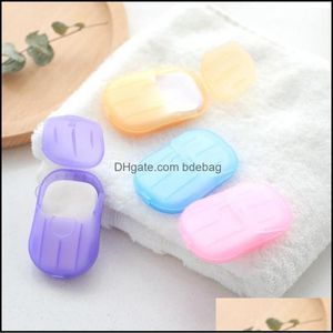 Soap Flakes Portable Health Care Hand Papper Clean Tvålblad Blad med mini Case Home Travel Supplies CCA11501 1000Set Drop Delivery 2021
