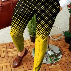 Smart Fashion Mens polka dot pattern Thin Mid Waist Jogger Casual Trousers Suit Pants 220707