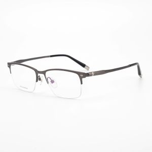 여성용 선글라스 사각형 티타늄 안경 반 프레임 안경 남성 패션 디자인