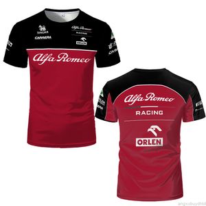 2022 Alfa Romeo t-shirty formuła jeden zespół F1 samochód wyścigowy 3D drukuj mężczyźni kobiety moda O-Neck dziecięce koszulki topy Jersey