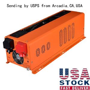 Solar Inverter Battery Charger LED 3-6KW DC24/48V AC120-240V Split Phase Dual Output Pure Sine Wave Power Inverter AC-DC Transform Off-grid Hybrid PV USA Warehouse