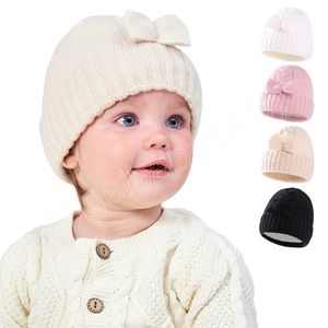 Autunno inverno baby twist a maglia berretto a maglia berretto da busto carino berretto caldo cappello per neonati per neonati per bambini con cappello a colori solido