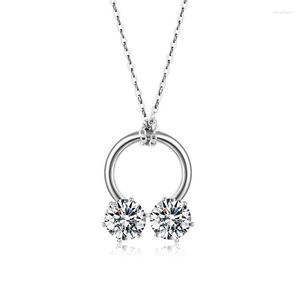 Pendant Necklaces Silver Color Cubic Zirconia Necklace For Women Jewelry Choker Female Gift Friends Trendy 2022 Baby Girl