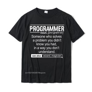 Programador engraçado Significado - Codificador de computadores Pullover mágico Camisas Cupons homens camiseta de algodão Tamas de camiseta exclusiva 220509