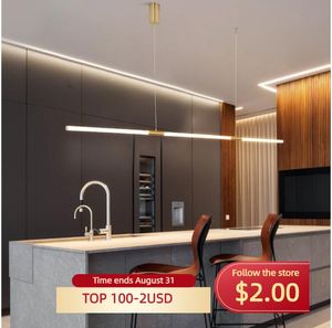 Pendant Lamps Copper Plating Modern Led Lights For Living Study Room Acrylic Light Pipe Indoor Luminaire SuspensionPendant