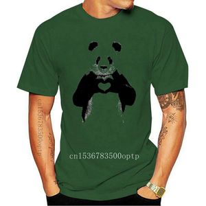 Męskie koszulki panda banksy liebe herz niedźwiedź retro hipster swag zabawne fajne swobodne duma t-koszul