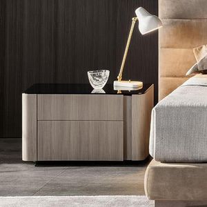 Stol täcker tysk italiensk minimalistisk sängbord italiensk designer solid trä enkel high end liten sidoskåp