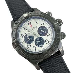 1884 Hurricane White Face Black Nylon Strap VK Quartz Movimento Cronógrafo Pesado Designer de Aço Setinless Male Wristwatch 46mm