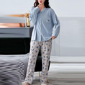 Kvinnors sömnkläder pyjama Set Teens Women 2-Pieces Lounge Wear Pocket Outfits Tops Pants Women's