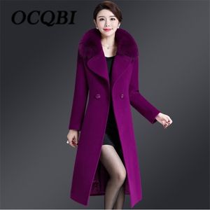 Zimowe kobiety eleganckie szczupły płaszcz o wielkiej wielkości Wysokiej jakości odzież uliczna w stylu koreańskim 4xl 201102