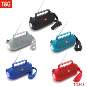 TG803 Bluetooth Speaker Wireless Loudspeaker Portable Outdoor Speakers Telescopic Antenna With LED Light Shoulder Strap