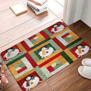 Carpets Christmas Santa Gnome Plaid Doormat Rectangle Soft Bathroom Kitchen Floor Mat Balcony Rug Door Absorbent Bath